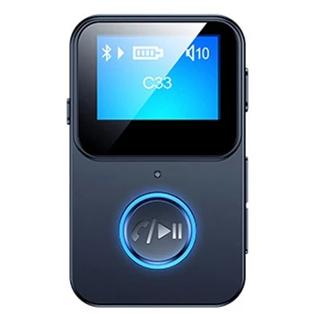 Адаптер Аудиоприемника Bluetooth 5.0 Bluetooth MP3 плейър с поддръжка на екрана Снимка с дистанционно управление Изображение