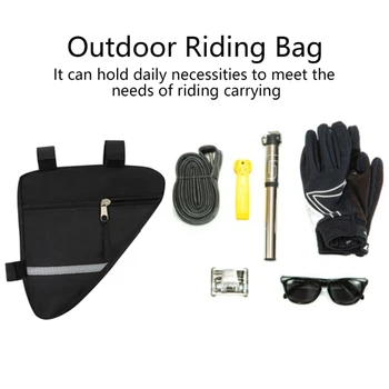 Чанта за каране на велосипед рамка, Водоустойчива чанта За наем на преден кормилото, Чанта за колана на седлото, Чанта за съхранение на велосипеди, чанта за тръба Изображение