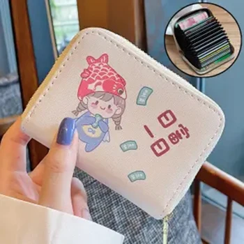 Сладки портмонета за жени, дамски чанти-портфейли, естетичен кавайный държач за карти, портфейл, в корейски стил за момичета Carteras Чантата си Жена Изображение