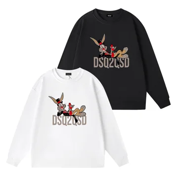 Зимни блузи, Мъжки топли Ежедневни Свободни dsq2, Памучен hoody, с капак и надпис, пуловер с качулка в стил хип-хоп Унисекс DM831414 Изображение