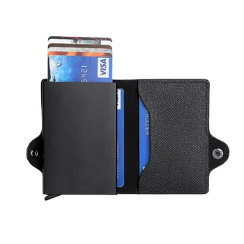 Най-горния Автоматично извлекаемый притежател на кредитна карта, Метална кутия за кредитни карти, пари клип, здрав сгъваем RFID-антимагнитный скоба за карти Изображение