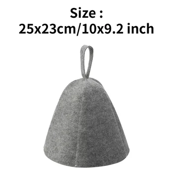 25x23 см, Утепленная вълнена фетровая шапка за сауни, за защита на коса, аксесоари за спа-сауни, за защита от топлинен удар, защита за баня, Трайни Аксесоари Изображение