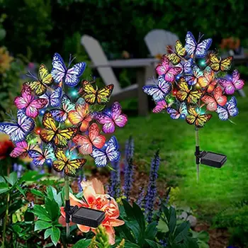 Украса за градината на открито, Водоустойчив слънчева лампа, устойчиви на атмосферни въздействия пеперуди, Слънчева лампа Ip65, водоустойчив за улицата Изображение
