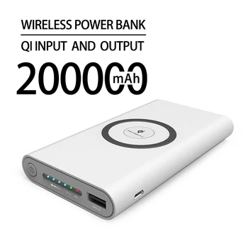 Безплатна Доставка на 200 000 ма Безжичен захранване Двустранен бързо зареждане на Powerbank Преносимо зарядно Type-c външна батерия за iPhone Изображение
