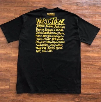 23SS Висококачествена жълта тениска с логото на Vetements За мъже и жени е 1:1, висококачествени ежедневни тениска, тениски Kanye West Изображение