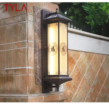 TYLA Слънчев, с монтиран на стената Лампа За Творчеството на открито, Китайски Тела-Аплици, Led Водоустойчива IP65 за Къщи, Вили, Веранда, Двор Изображение
