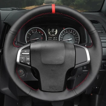 Калъф За Волана на колата с оплеткой от естествена кожа За Isuzu D-Max MU-X 2013-2020 Holden Colorado AU 2012-2014 2015 2016 2017-2019 Изображение