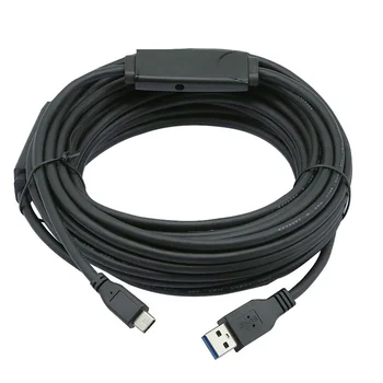 Удължител USB3.0 до Type-C с усилване на сигнала, камера за видео конферентна връзка, кабел за пренос на данни на твърдия диск Изображение