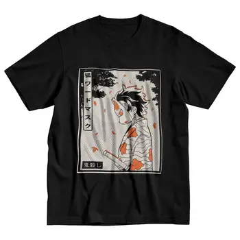 Demon Slayer Kimetsu No Yaiba Мъжка Тениска Мек Памучен Тениска Зашеметяващ Тениски, Блузи С Къс Ръкав Япония Аниме И Манга Тениска Оверсайз Изображение