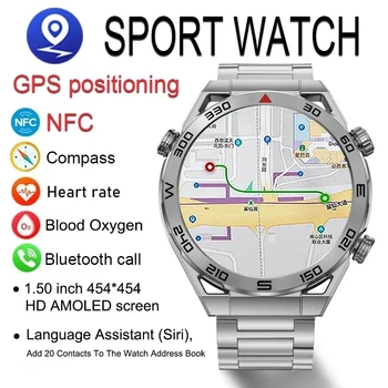 За мъжете Huawei 2023, NFC Smart-часовници, GPS Проследяване, 454 * 454, HD екран, компас, сърдечната Честота, BT Предизвикателство, IP68, Водоустойчив умни часовници за жени Изображение