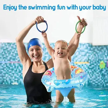 Играчки за плуване в басейн за водни спортове, спасителен пояс за плуване, детски пръстен за плуване, надувное седалка с поплавъка, двойна дръжка Изображение