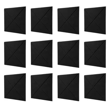 12 Опаковки, самозалепващи акустични панели, панели от акустична пяна, Панели, за акустична изолация на стените, пожароустойчиви акустични плочки Изображение