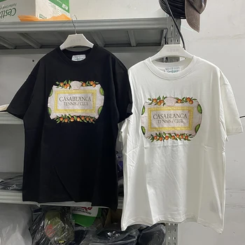 Лятна тениска с логото на Casablanca Flower Box За Мъже И Жени, най-доброто качество, Най Тенис клуб Casa Blanca, Тениска с аниме Harajuku, Градинска облекло Изображение