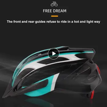 Велосипеден шлем с led задно осветяване За жени И мъже, планинско колоездене с подвижна козирка, лесен и вентилирани каска за планинско колоездене Изображение