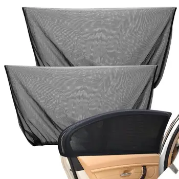 2 опаковане на автомобилни седалките на прозорци, врати, на предното / задното странично стъкло, козирка, окото, Автомобили mosquito net за детски къмпинг Изображение