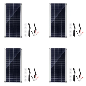 Преносима соларен панел с Мощност 4X300 W, двойна 12/5 vdc, USB, бързо зареждане, Водоустойчив Аварийно зареждане, външно зарядно устройство Изображение