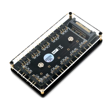 12-бандов 5V RGB led ивица-концентратор с корпус от PMMA и магнитен ограничител за ASUS/MSI 5V 3pin LED controller Изображение