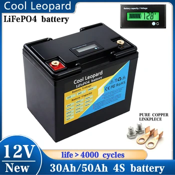 Нова Батерия 12V 30Ah 50Ah LiFePO4 с BMS, за RV ксенонови фарове Слънчев Акумулаторен Инвертор Е 12.8 V LiFePO4 Батерия 4000 цикъла Изображение