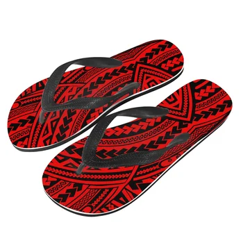 Татуировка с Тотем Полинезийски племето Тонга, Щампи Тонга, Мъжки Чехли, Джапанки, Модни Сандали, Летни Плажни обувки за Почивка Изображение
