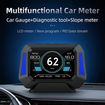 Авто HUD дисплей, цифров сензор, системата OBD GPS, Градиентометр, скоростта на автомобила, автоматичен инструмент за диагностика, авто Скоростомер Изображение